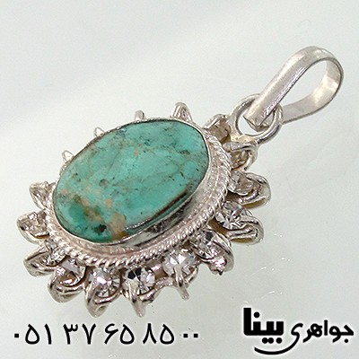 گردنبند فیروزه نیشابوری دور جواهری