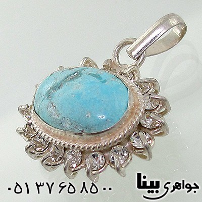 گردنبند فیروزه نیشابوری دور جواهری