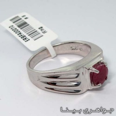 انگشتر یاقوت سرخ نگین برجسته