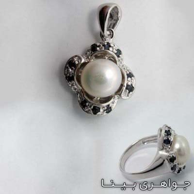 سرویس چند جواهر مروارید، یاقوت کبود