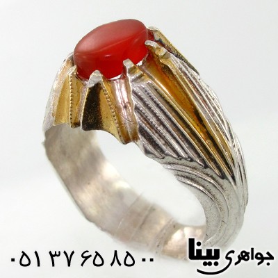 انگشتر عقیق یمنی مردانه مدل سنتی