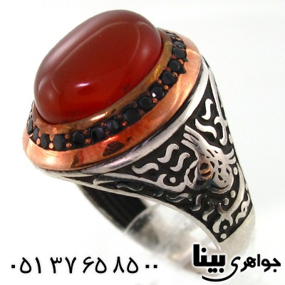 انگشتر عقیق سلیمانی مردانه بسم الله
