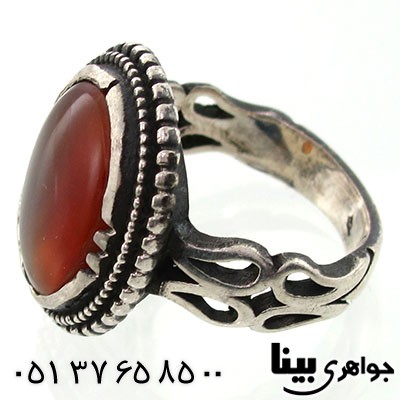 انگشتر عقیق یمنی مردانه درشت مدل صفوی