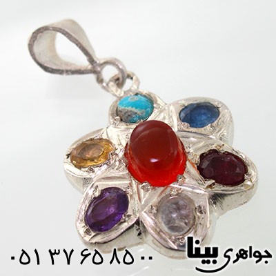 گردنبند چند جواهر هفت نگین مدل ستاره
