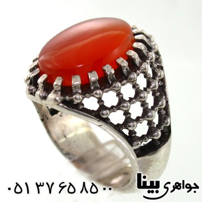انگشتر عقیق یمنی مردانه درشت مدل ضریح