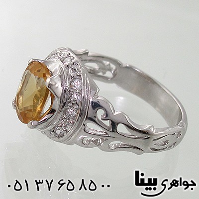انگشتر سیترین مردانه اسلیمی رادیوم لوکس