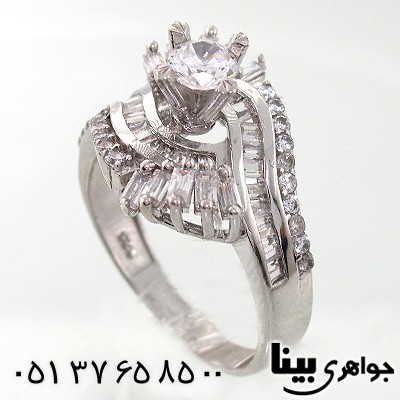 انگشتر نقره جواهر نشان زنانه مدل شیفته