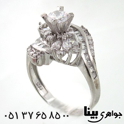 انگشتر نقره جواهری زنانه مدل نگار
