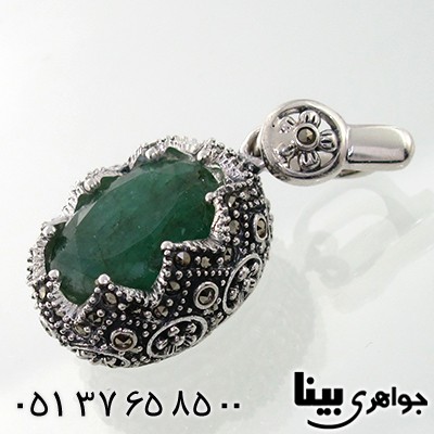 گردنبند زمرد زنانه مارکازیت هانگ مدل تاج