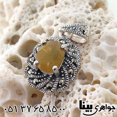 گردنبند یاقوت زرد زنانه مارکازیت هانگ مدل ساره