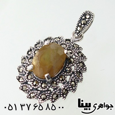 گردنبند یاقوت زرد زنانه مارکازیت هانگ مدل رزیتا