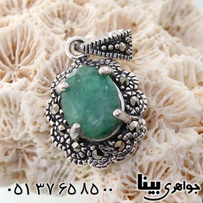 گردنبند زمرد زنانه مارکازیت هانگ مدل غنچه