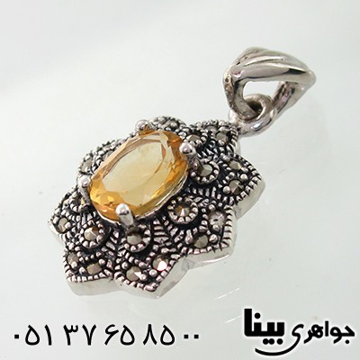 گردنبند سیترین زنانه مارکازیت هانگ مدل تابان