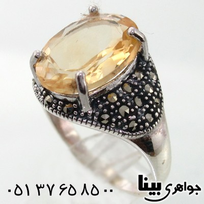 انگشتر سیترین درخشان درشت زنانه مارکازیت هانگ