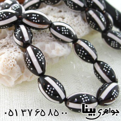 تسبیح کشکول (کوک) 33 دانه ای درشت نقره کوب و مرصع کاری