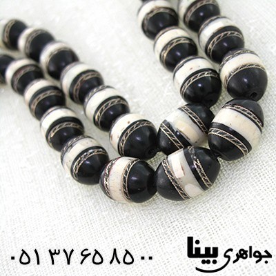 تسبیح کشکول (کوک) 33 دانه ای درشت نقره کاری و مرصع کاری عاج فیل فاخر
