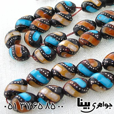 تسبیح کشکول (کوک) 33 دانه ای درشت نقره کوب و مرصع کاری درجه یک _کد:8002