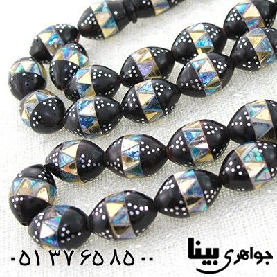 تسبیح کشکول (کوک) 33 دانه ای درشت نقره کوب و آینه کاری