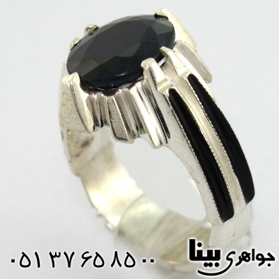 انگشتر یاقوت کبود آفریقایی مردانه شش چنگ کلاسیک