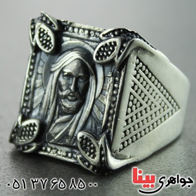 انگشتر نقره مردانه درشت با شمایل حضرت علی (ع)