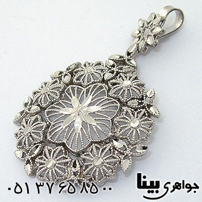 گردنبند نقره ملیله مدل فلاور