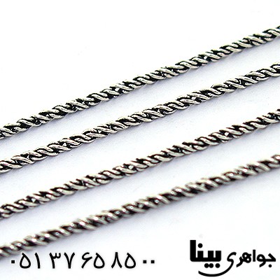 زنجیر نقره پیچ سیاه قلم ایتالیایی 50 سانتی