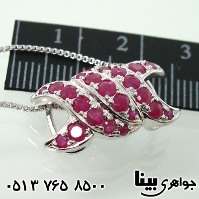 گردنبند یاقوت سرخ طرح شنل
