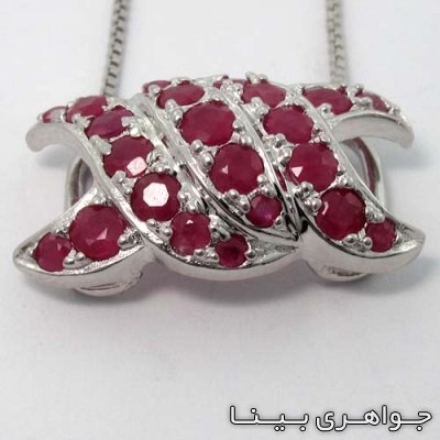 گردنبند یاقوت سرخ طرح شنل