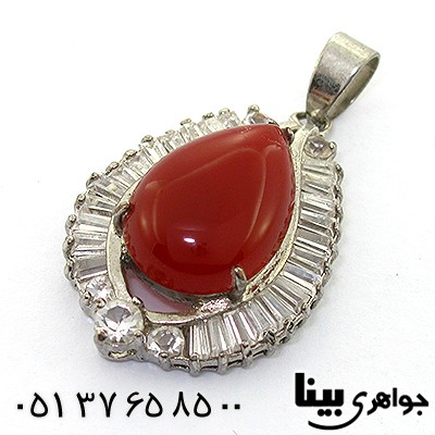 گردنبند عقیق قرمز زنانه مدل اشک