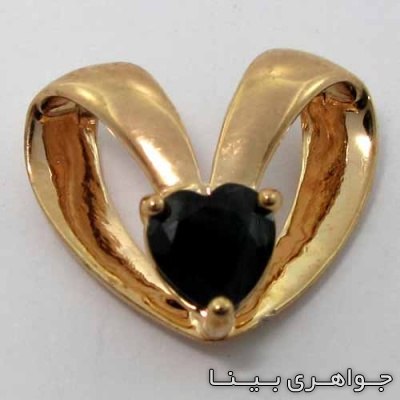 گردنبند یاقوت کبود قلب برجسته