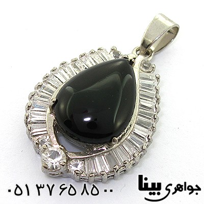 گردنبند عقیق سیاه (اونیکس) زنانه مدل اشک