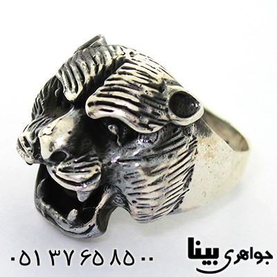انگشتر نقره مردانه درشت ببرنشان سیاه قلم