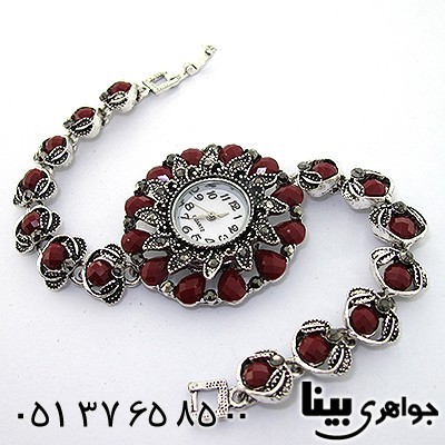 ساعت حدید و نگین قرمز زنانه درشت طرح مارکازیت فانتزی