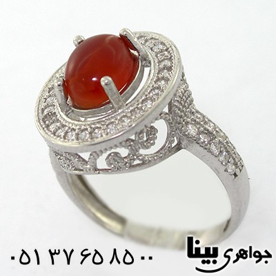 انگشتر عقیق یمنی زنانه مدل تاج