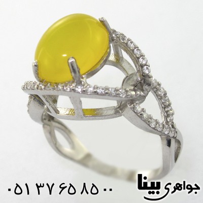 انگشتر عقیق شرف الشمس زنانه مدل گلاره