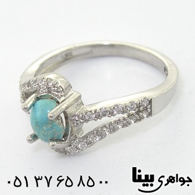 انگشتر فیروزه نیشابوری زنانه مدل نیلو