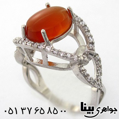 انگشتر عقیق یمنی زنانه مدل گلاره
