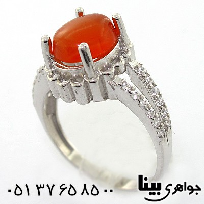 انگشتر عقیق یمنی عالی زنانه طرح آنا