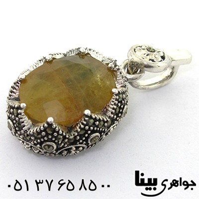 گردنبند یاقوت زرد زنانه مارکازیت هانگ