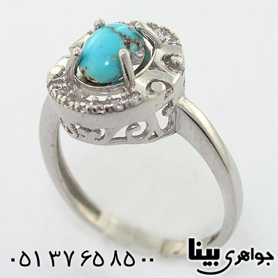 انگشتر فیروزه نیشابوری زنانه طرح مونیلا
