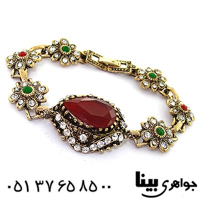 دستبند نگین رنگی زنانه عثمانی اشکی