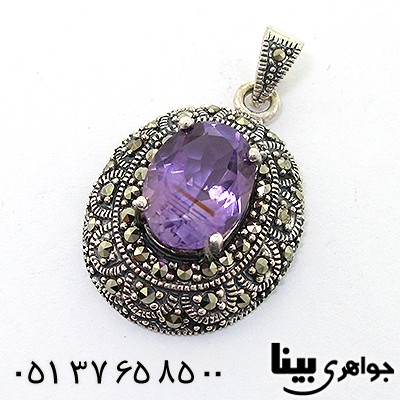 گردنبند آمتیست زنانه درشت مارکازیت هانگ