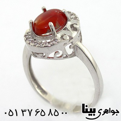 انگشتر عقیق یمنی زنانه مدل دور نگین