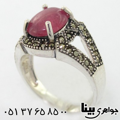 انگشتر یاقوت سرخ زلال زنانه مارکازیت هانگ
