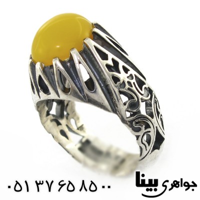 انگشتر عقیق شرف الشمس مردانه اسلیمی کلاسیک