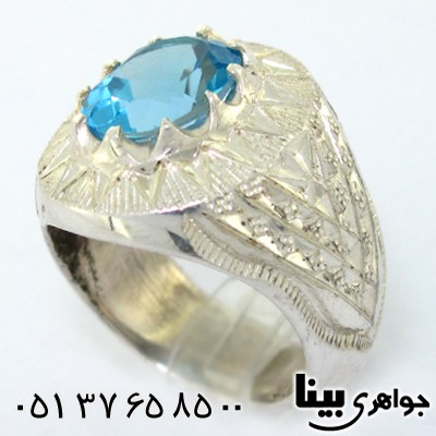 انگشتر توپاز عالی درجه یک مردانه فاخر