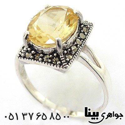 انگشتر سیترین زنانه مارکازیت هانگ مربعی شیک