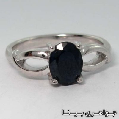 انگشتر یاقوت کبود با رکاب ساده