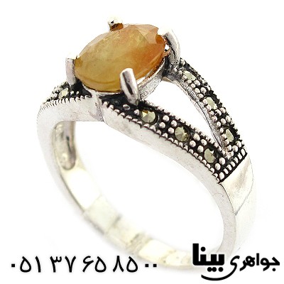 انگشتر یاقوت زرد زنانه مارکازیت هانگ