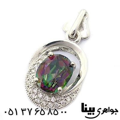 گردنبند توپاز هفت رنگ زنانه رادیوم لوکس